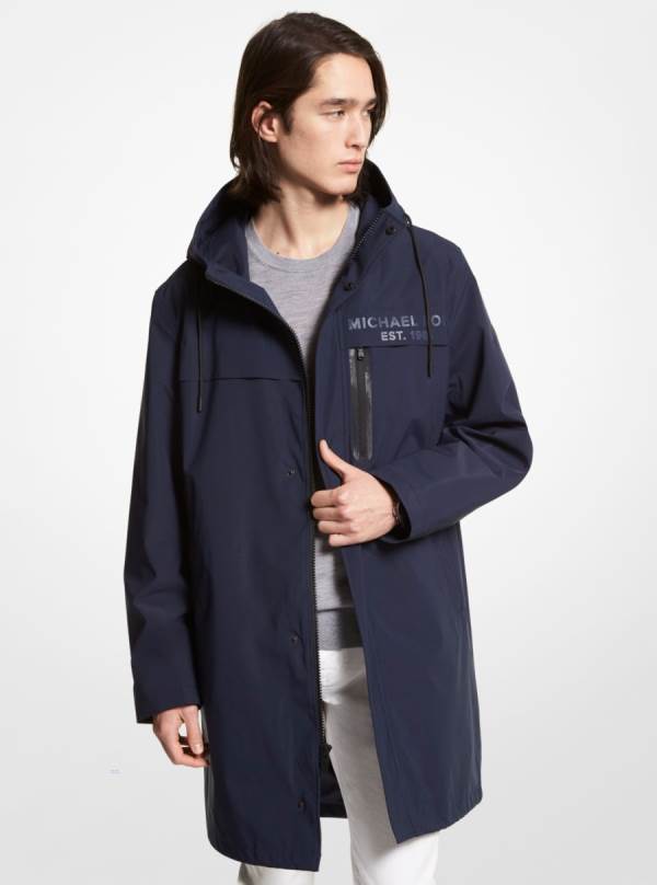 Panske Kabáty Michael Kors Stockton Water Resistant Hooded Modre - Oblecenie Michael Kors Nejlevnejsi | IDTVX-3951